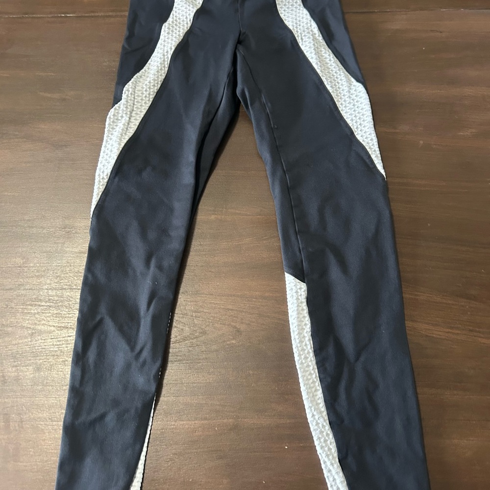 Koral Black Leggings with white Contrast Panels